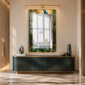 Peacock Garden Elegance with gold frame