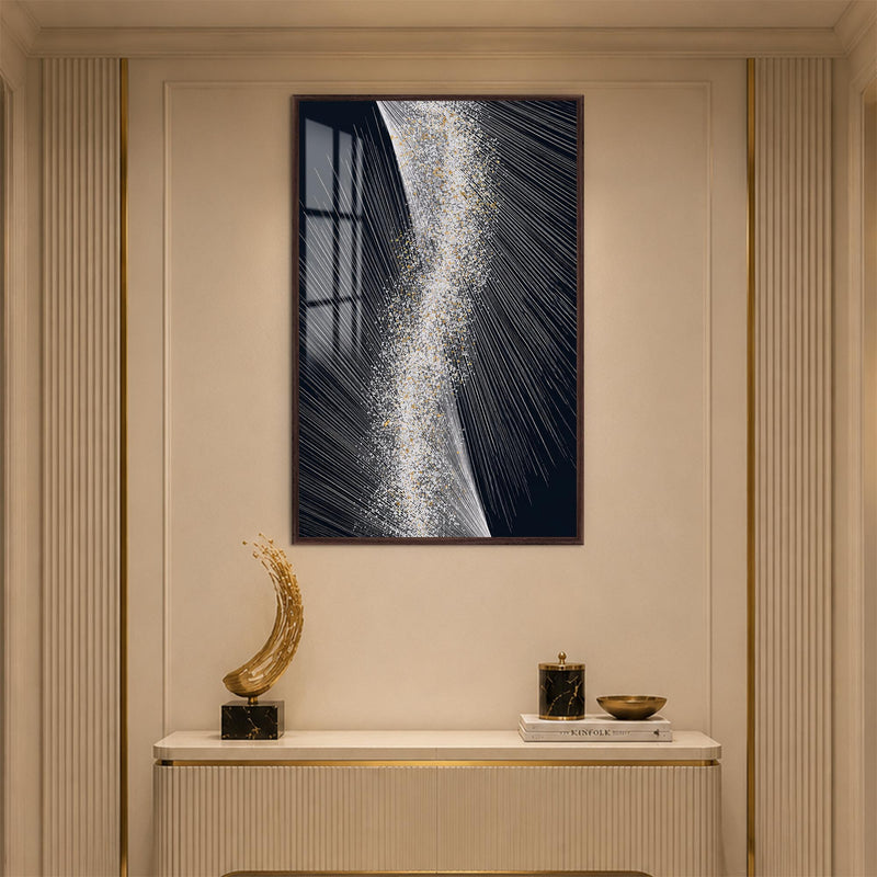 Silver Light Cascade with walnut frame