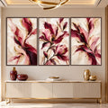 Crimson Blossom with walnut frame