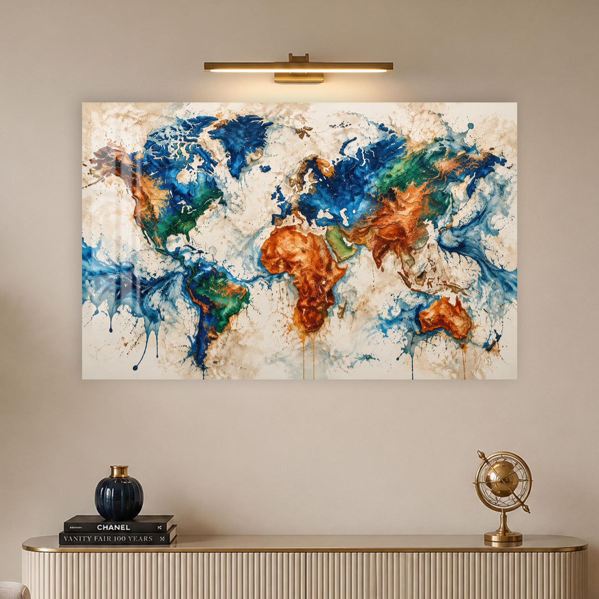 Painted World Map lifestyle view