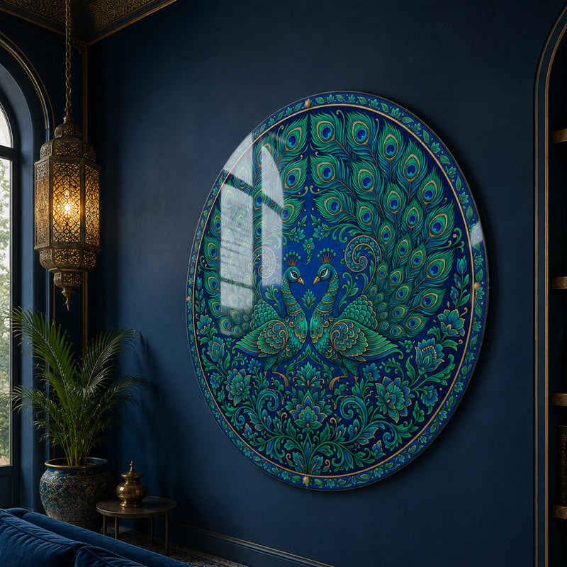 Peacock Pair Heart Medallion lifestyle view