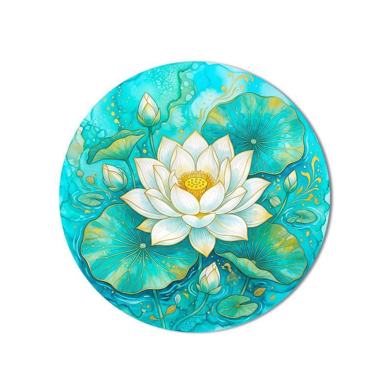 Turquoise Lotus product shot on white background