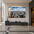 Manhattan Skyline Panorama with gold frame