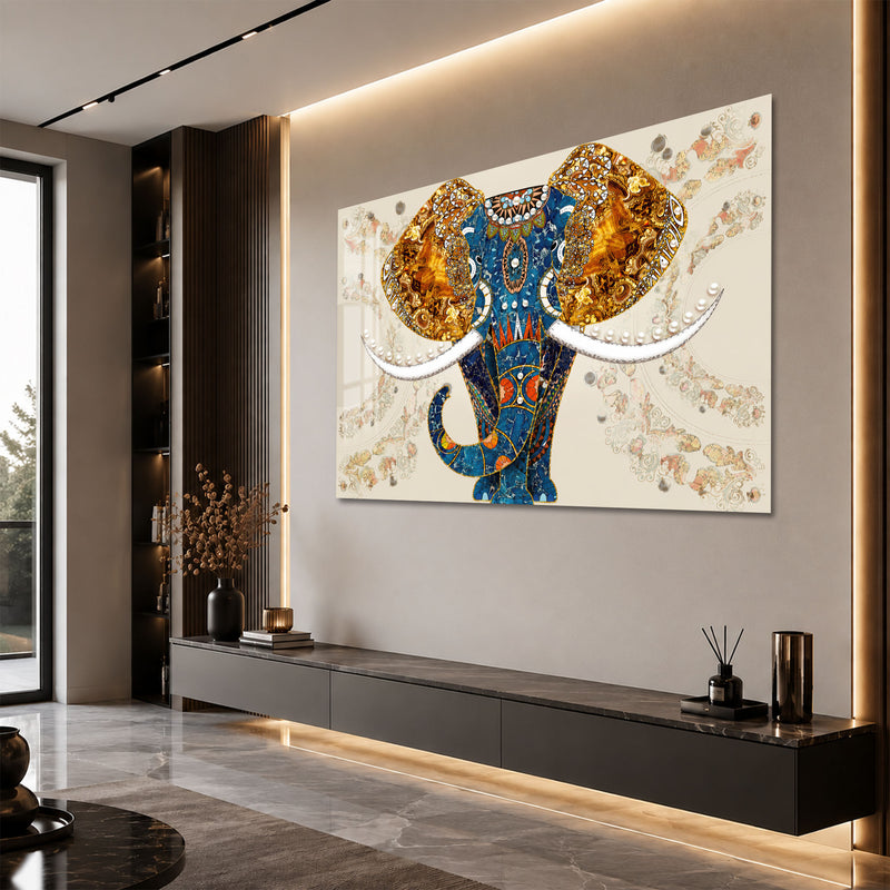 Mosaic Elephant Portrait angled lifestyle view