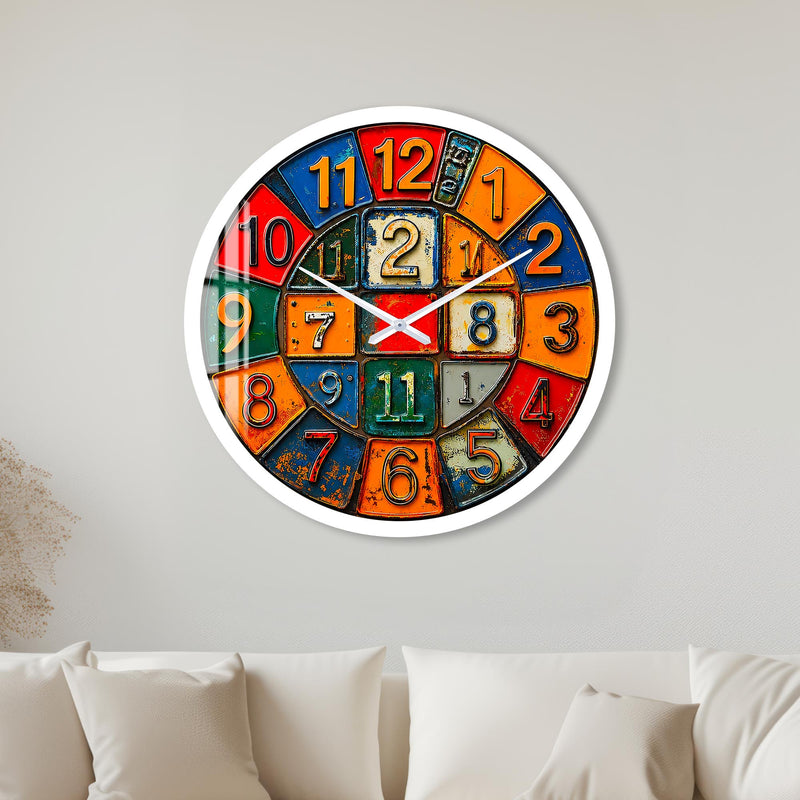 Retro Number Collage with white frame