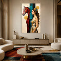 Artronauts Glass Print Crimson Horse and Muse Glass Wall Art