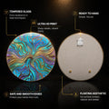 Stained Glass Radial Swirl — tempered glass, ultra HD print, ready to hang