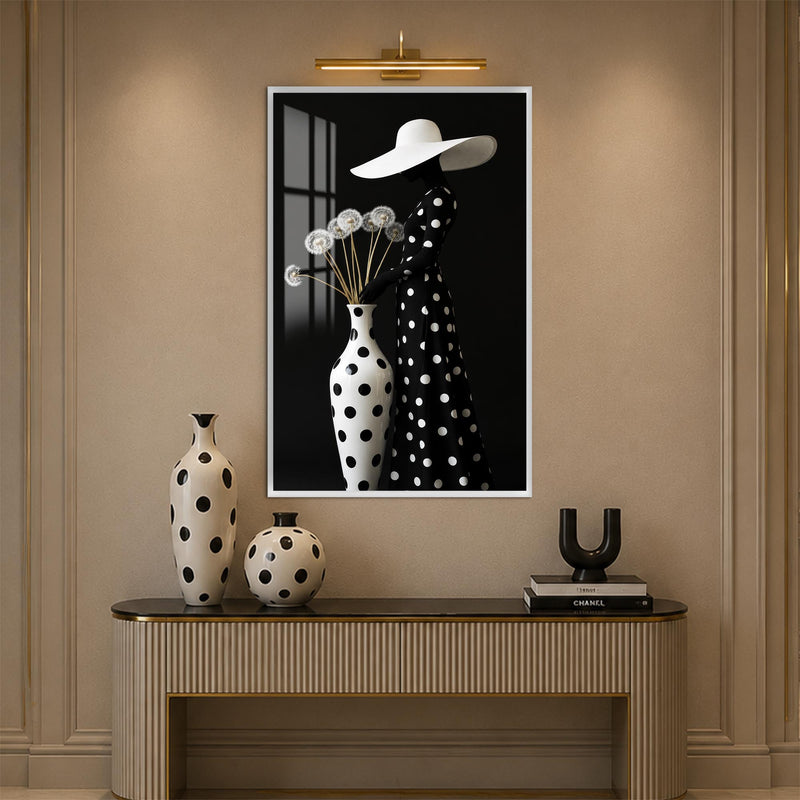 Polka Dot Elegance with white frame