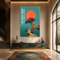 Artronauts Glass Print 12x18 cm | 4.7"x7.1" / Gold Portal at Sunset Glass Wall Art