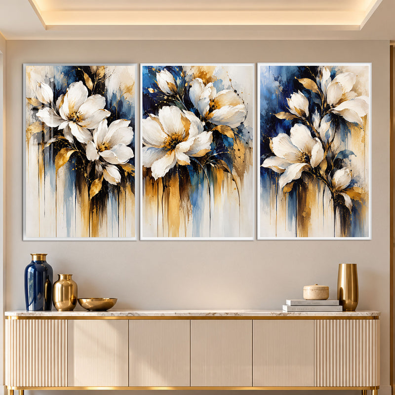 Golden Bloom with white frame