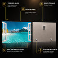 Tropical Window Escape — tempered glass, ultra HD print, ready to hang
