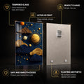 Gilded Cosmic Dreams — tempered glass, ultra HD print, ready to hang