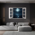 Artronauts Glass Print Window View Night