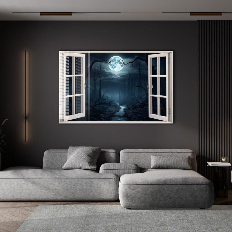 Artronauts Glass Print Window View Night
