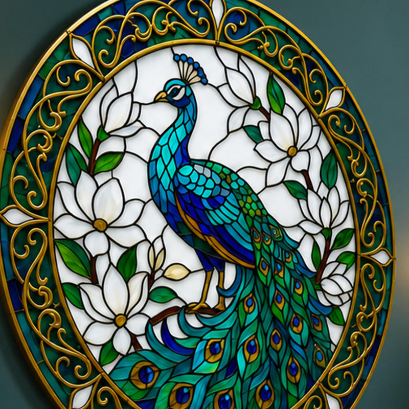 Stained Glass Peacock And Magnolia lifestyle view