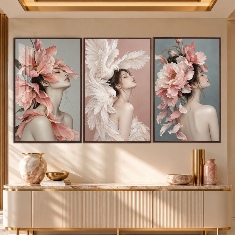 Blossom Muse with walnut frame