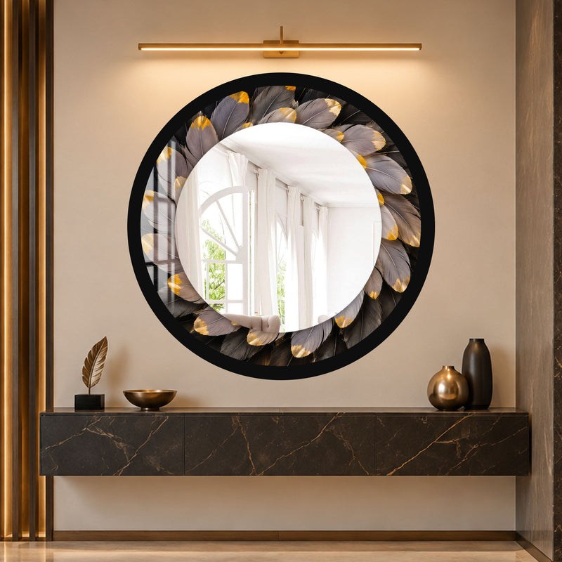 Gilded Feather Halo with black frame