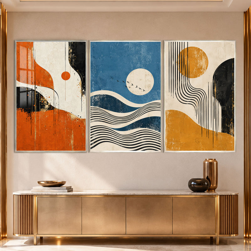 Abstract Rhythm with silver frame