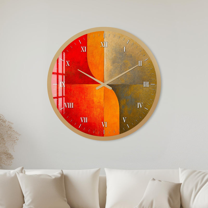 Fiery Retro Curves with gold frame
