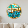 Turquoise Sailing Regatta with black frame