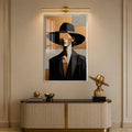 Cubist Woman in Hat with silver frame