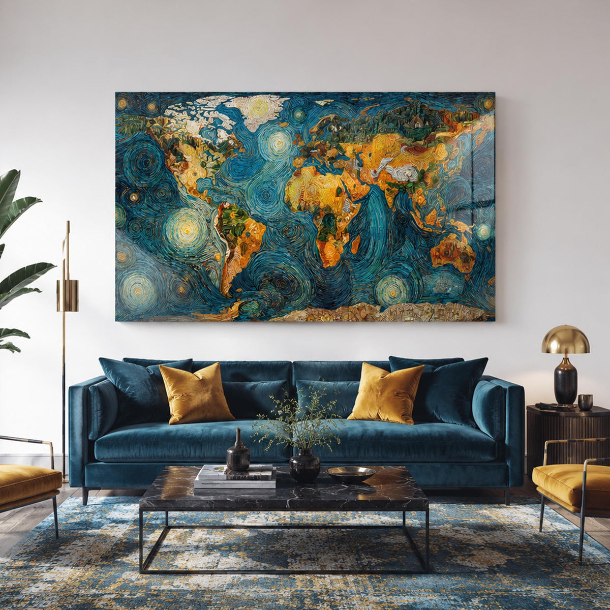 Starry World Map lifestyle view