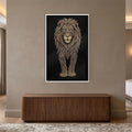 Ornate Golden Lion with white frame