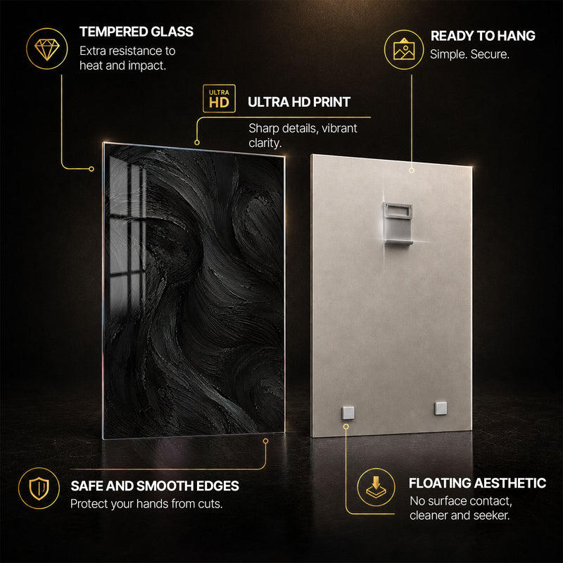 Abstract Curves — tempered glass, ultra HD print, ready to hang
