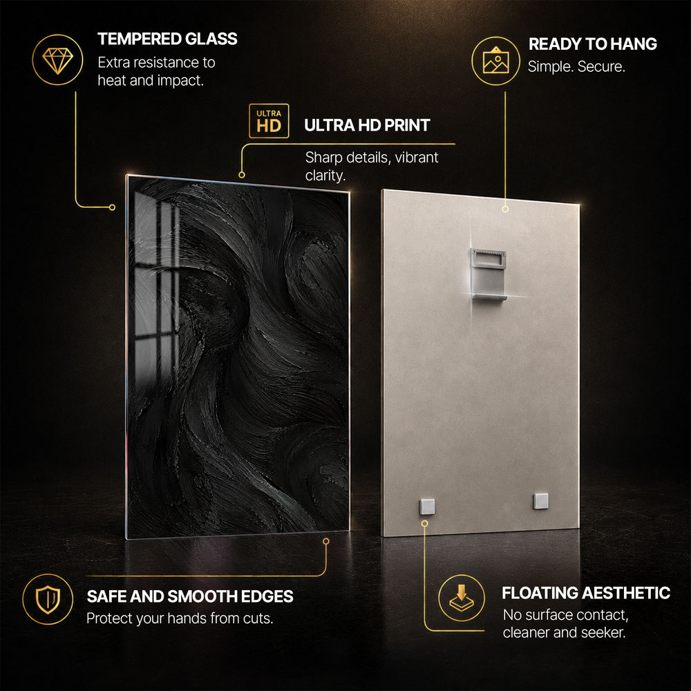 Abstract Curves — tempered glass, ultra HD print, ready to hang