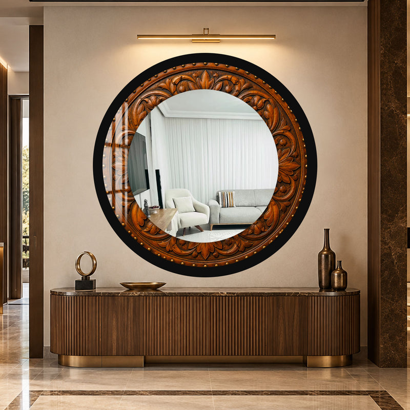 Ornate Carved Elegance with black frame