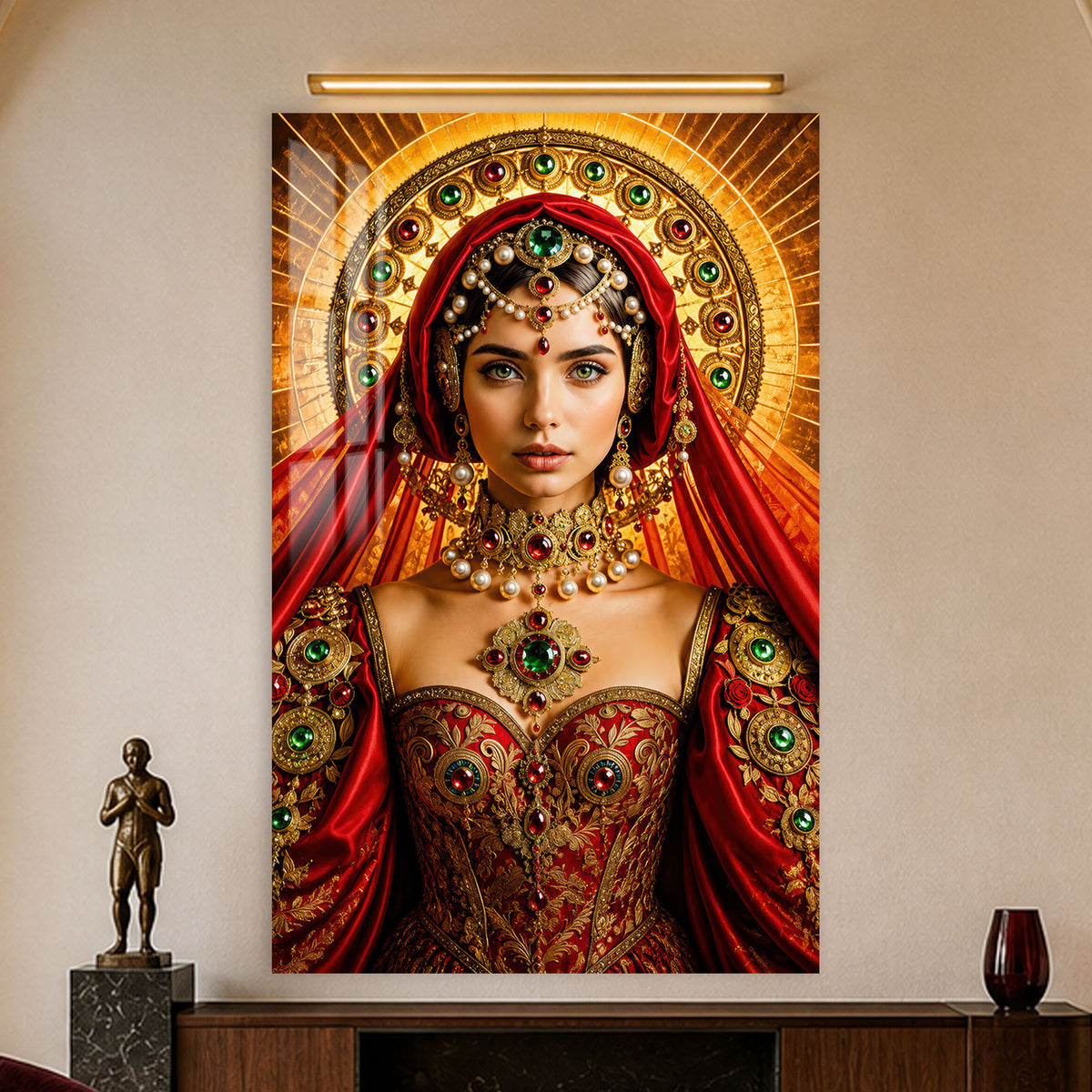 Crimson Jewel Queen in a modern room