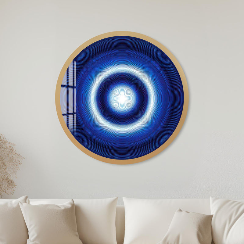 Electric Blue Vortex with gold frame