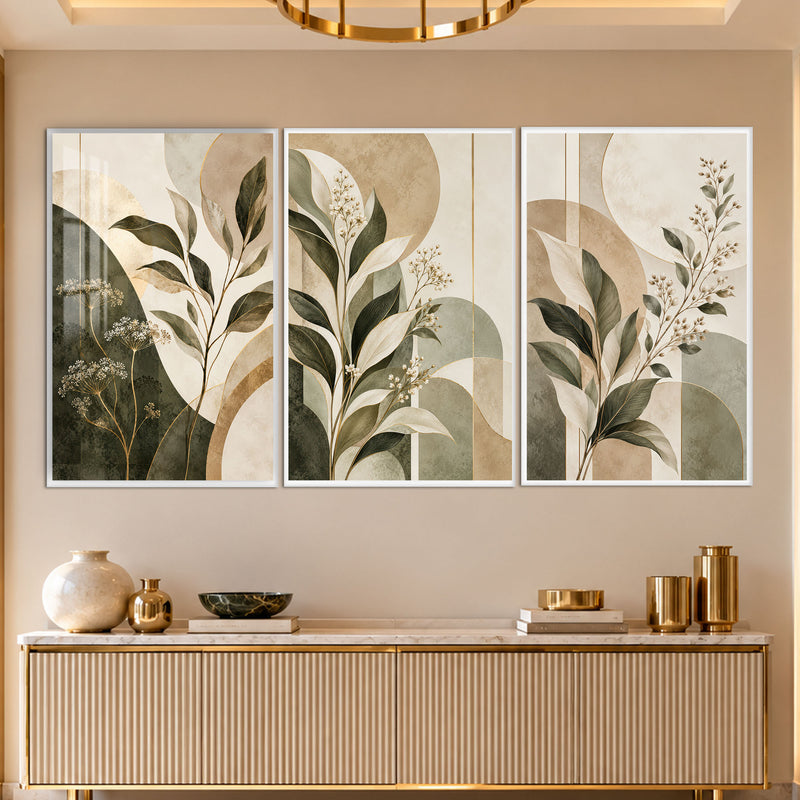 Botanical Harmony with white frame