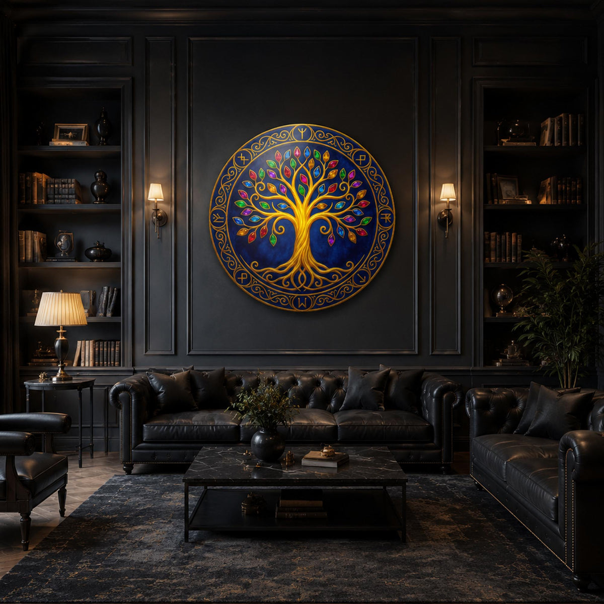 Jewelled Tree Of Life — tempered glass, ultra HD print, ready to hang