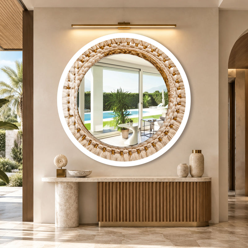 Bohemian Woven Halo with white frame