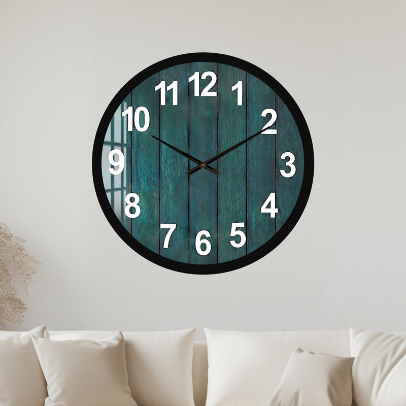 Rustic Teal Timber with black frame