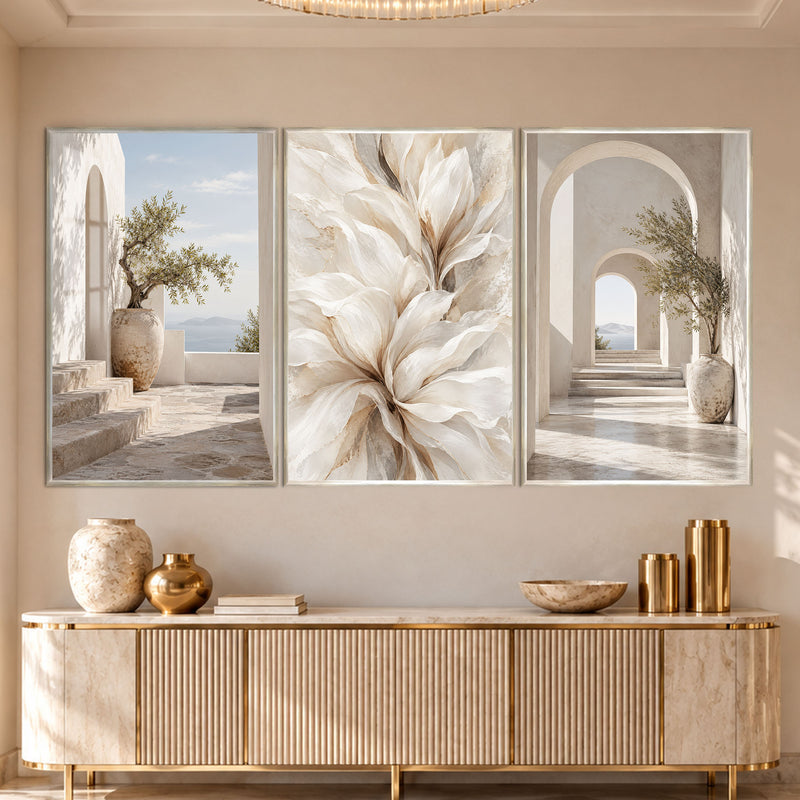 Mediterranean Serenity with silver frame