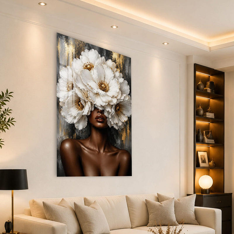 Artronauts Glass Print Crowned in White Glass Wall Art