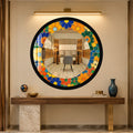 Vibrant Mosaic Blooms with black frame