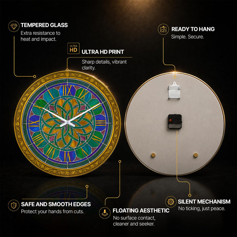 Jewel Mosaic — tempered glass, ultra HD print, ready to hang