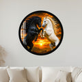 Stallions At Sunset with black frame