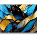 Artronauts Glass Print Blue & Golden Abstract