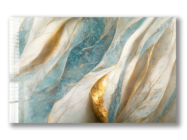 Blue & Golden Marble Design