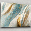 Artronauts Glass Print Blue & Golden Marble Design