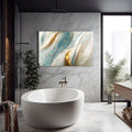 Artronauts Glass Print Blue & Golden Marble Design