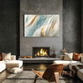 Artronauts Glass Print Blue & Golden Marble Design