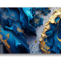 Artronauts Glass Print Blue & Golden Lava Abstract
