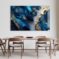 Artronauts Glass Print Blue & Golden Lava Abstract