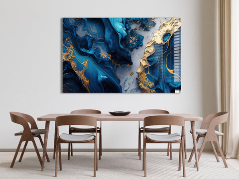 Blue & Golden Lava Abstract