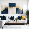 Artronauts Glass Print Blue & Cream Abstract - Trinity